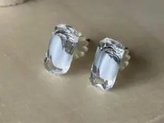 ヴィンテージガラス　ピアス　チタンポスト