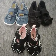 12cm 13cm 14cm 3点セット ドット柄 シューズ