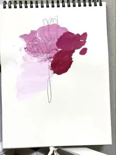 ハンドメイド絵画　ピンクチューリップ原画