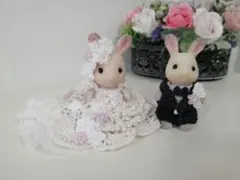シルバニア　ウェルカムドール　ウエディングドレス　結婚式　ハンドメイド　ドレス