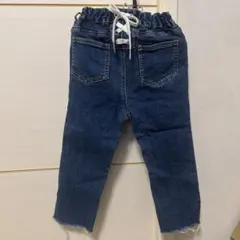 プティマイン 100 キッズ デニムパンツ レースアップ 編み上げ