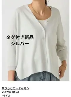 タグ付き新品 BEARDSLEY ビアズリー シルバー サラッとカーディガン