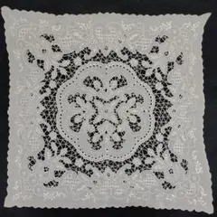 汕頭刺繍ハンカチ　シルク 花模様　2枚セット