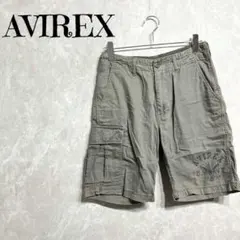 a0036【アヴィレックス】カーゴショーツ ミリタリーショーツ S グレー