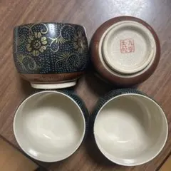 九谷焼 湯呑み 4客セット 金彩 花文様 - メルカリ