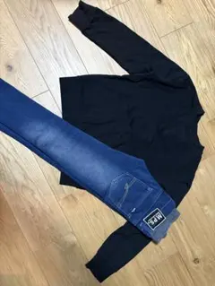 M.P.S. スリムフィット ダークブルー ロングパンツ 140裏起毛