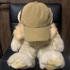 ベージュ 耳あて付き フライトキャップ