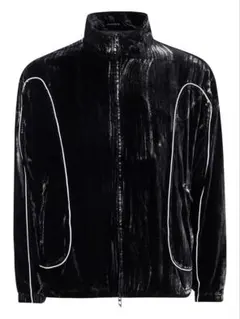【定価6.6万】加工ベルベット トラックジャケット 美品 1〜2回着用 ブラックのサムネイル