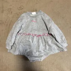 BREEZE グレー フリル スウェット メロウ ロンパース 80