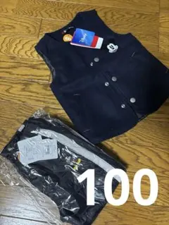 新品ベビードール100 セットアップ　ベスト　ライン入りパンツ上着　959080