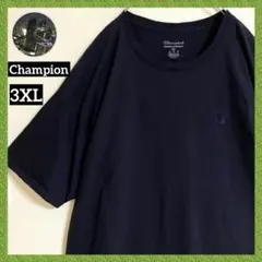 チャンピオン超オーバーサイズ刺繍ワンポイント目玉ロゴTシャツtシャツネイビー紺