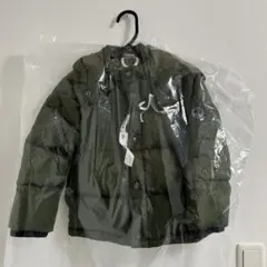 petit mainオリーブグリーン ダウンコート フード付き110