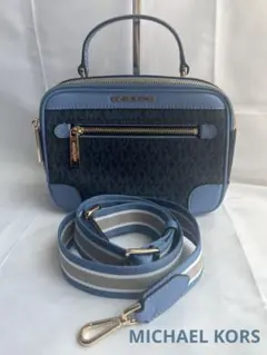 《美品》マイケルコース　 フレンチブルー　ショルダーバッグ ロゴ