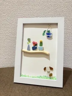 シマエナガの小さな街 1 。シーグラスアート - メルカリ