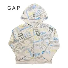 古着 GAP ジップアップパーカー ロゴプリント 110 ホワイト