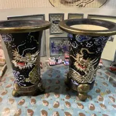 龍柄 陶器製 植木鉢 2点セット 三本脚付き D ☆大特価☆龍柄 陶器製 植木鉢 2点セット 三本脚付き D - メルカリ