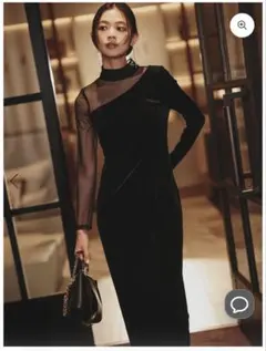 anuans アニュアンス シアーコンビタイトワンピース BLACK M