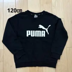 プーマ　キッズ　トレーナー　スウェット　ブラック&ホワイトロゴ　120cm