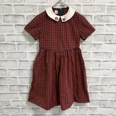 ☆ファミリア　チェック　フォーマル　半袖　ワンピース　120