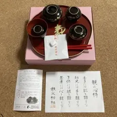 お食い初め 食器セット 秩父神社 祝膳 漆器風　女の子　美品のサムネイル