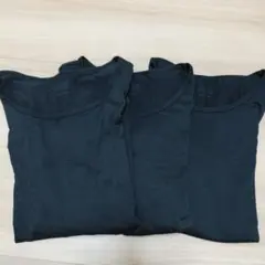 UNIQLO ヒートテック 長袖Tシャツ 140 ブラック 3枚セット
