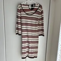NATURAL BEAUTY BASIC ストライプワンピース M