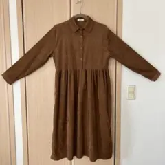 IDOL コーデュロイ シャツワンピース ブラウン