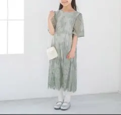【新品未使用タグ付き】ウエストタックレースDRESS 110センチ