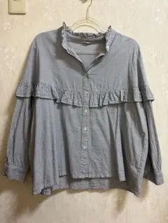 Samansa Mos2 フリル付き長袖シャツ