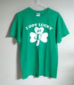 GILDAN ULTRACOTTON メンズ　クローバー　Tシャツ　グリーンM