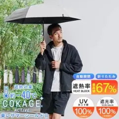 【未使用新品】COKAGE+ACTIVE自動開閉55cm晴雨兼用 パールホワイトのサムネイル