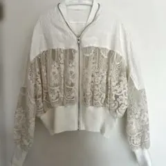 Lumier リュミエ　レディース　レースブルゾン　フリーサイズ　ホワイト