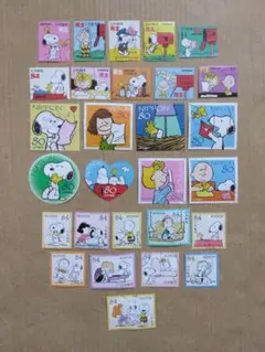スヌーピーの切手　使用済み48種
