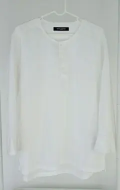 ナノユニバース ノーカラープルオーバーシャツ