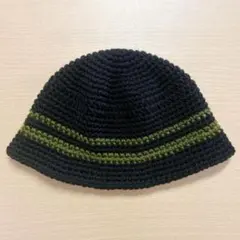 クロシェハット クラッシャーハット バケットハット ハンドメイド 編み物 帽子