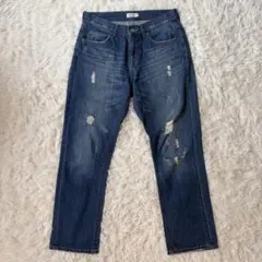 LEPSIM　ストレート ダメージジーンズ デニム　M　ブルー◆A1116