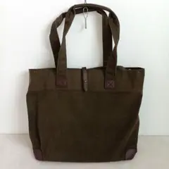 ヴィンテージ カーキ色 キャンバス トートバッグ 肩掛けバックA4対応