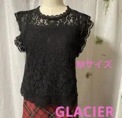 美品✨GLACIER ノースリーブ レース花柄 Mサイズ 黒