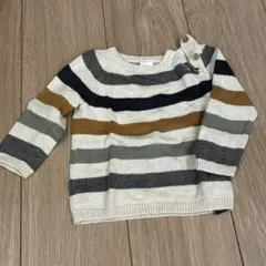 H&M ストライプ ニットセーター 6-9M 男女兼用　ベビーニット