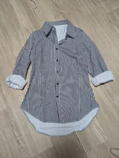 新品　レディース　ロングシャツ　ストライプ　トップス上着