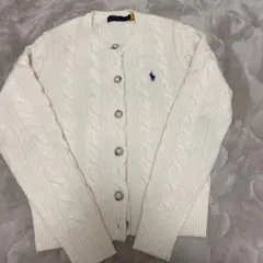 POLO RALPHLAUREN ケーブルニットカーディガン　カシミヤ　ホワイト