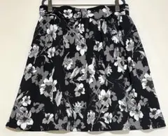 フレアスカート 膝丈 花柄 大きいサイズのサムネイル