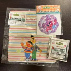 セサミストリート キャラ福 쿠지 E賞 巾着ポーチ F賞 アクリルミラー G賞