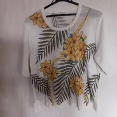 MICALADY 半袖カットソー 花柄 ホワイトのサムネイル