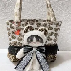 着ぐるみジョーズ君レースフリルトートバッグ コヤンイサムチョン ハート豹柄フリル