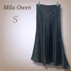 ミラオーウェン ロングスカート アシンメトリー マーメイド ブラック ドット S