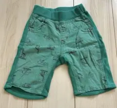 moujonjon 動物柄 緑色パンツ 後ろポケット付き