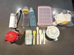 【15点まとめ売り】ベビーグッズ 離乳食 調理器具 食具 水筒 コップ 哺乳瓶のサムネイル