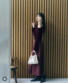 FRAY I.D リボンショルダードレス ⭐︎クリーニング済⭐︎