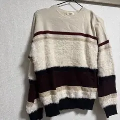 長袖ストライプセーター